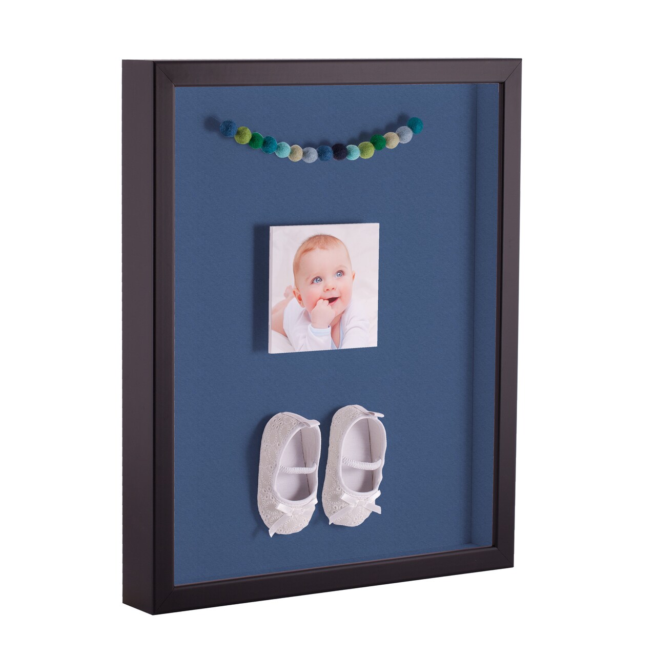 ArtToFrames 14x14 Inch Shadow Box Picture Frame, with a Satin Black Tall 1.00" Wide Shadowbox frame and Super White Mat Backing (4654)
